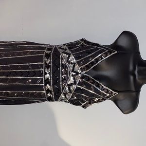 Black and white sequins dress